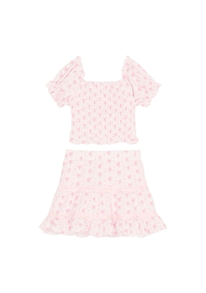 MINI DREAMERS Kids Kayla Skirt Set in Pink. Size 6. Also in 4.