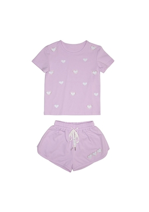 MINI DREAMERS Kids Chelsea Heart Set in Lavender. Size 6. Also in 2, 4.