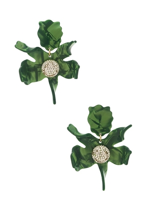 Lele Sadoughi Crystal Lily Earrings in Green.