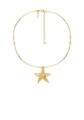 Lele Sadoughi Starfish Collar Necklace in Metallic Gold.
