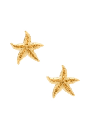 Lele Sadoughi Starfish Button Earrings in Metallic Gold.