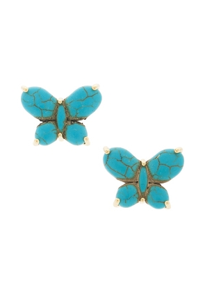 Lele Sadoughi Butterfly Stud Earrings in Turquoise.