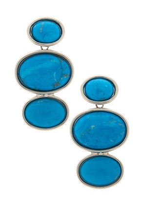 LELET NY Vega Stone Linear Earrings in Teal.