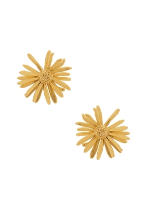 LELET NY Daisy Stud Earrings in Metallic Gold.