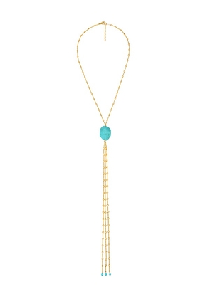NAiiA x REVOLVE Turquoise Bolo Necklace in Metallic Gold.