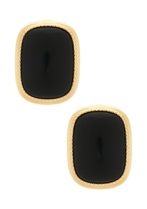 Luv AJ The Midnight Mesa Statement Studs Earring in Black,Metallic Gold.