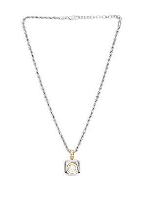 Luv AJ The Luna Bezel Pendant Necklace in Metallic Silver.