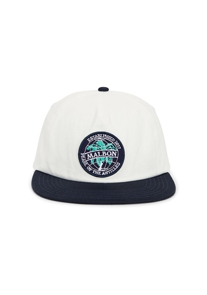 Malbon Palmera Snapback Hat in White,Black.