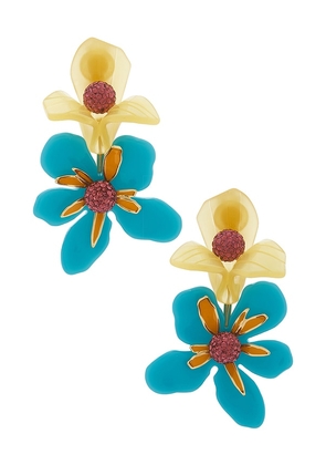 Lele Sadoughi Bouquet Paradis Clip-on Earrings in Coral.