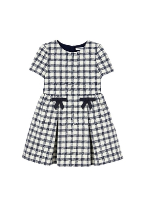 self-portrait Kids Check Boucle Dress in Navy. Size 5/6T. Also in 4/5T, 6/7, 7/8.
