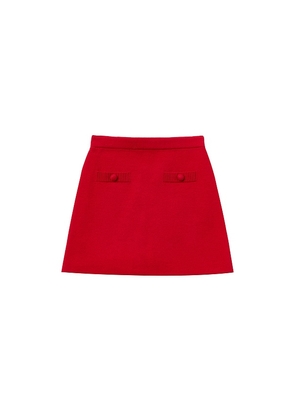 self-portrait Kids Flower Trim Cotton Skirt in Red. Size 5T. Also in 4/5T, 7/8.