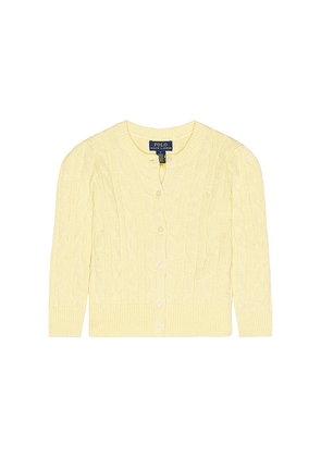 Polo Ralph Lauren Long Sleeve Cotton Cable Knit Cardigan in Yellow. Size 2. Also in 3.