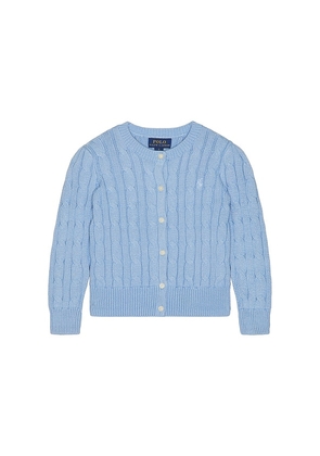 Polo Ralph Lauren Long Sleeve Cotton Cable Knit Cardigan in Blue. Size 2. Also in 4.
