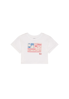 Polo Ralph Lauren Short Sleeve Jersey Knit Flag Boxy T-shirt in White. Size 2. Also in 3, 4.