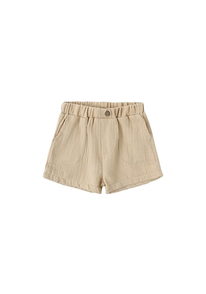 QUINCY MAE Utility Short in Tan. Size 12-18M. Also in 4-5yr.