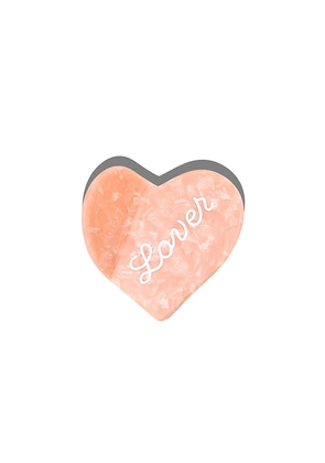 Solar Eclipse Hand-Painted Lover Heart Claw Hair Clip in Coral.