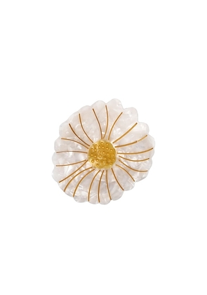 Solar Eclipse Hand-painted Daisy Lay Down Claw Hair Clip in Ivory.