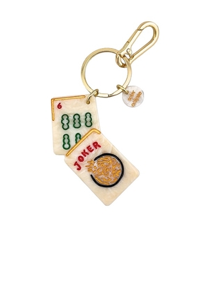 Solar Eclipse Hand-painted Mahjong Bag Charm + Keychain in Beauty: Multi.