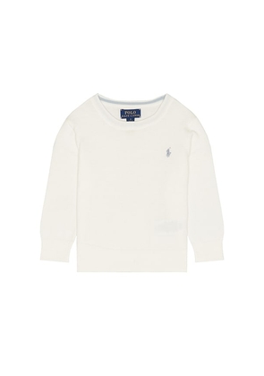 Polo Ralph Lauren Long Sleeve Cotton Cable Knit Crewneck Sweater in White. Size 2. Also in 3.