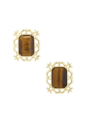 petit moments Viva Stud Earrings in Metallic Gold.