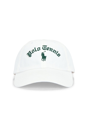 Polo Ralph Lauren Cotton Twill Polo Tennis Sport Cap in White.