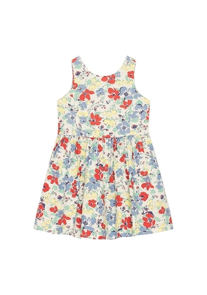 Polo Ralph Lauren Sleeveless Poplin Floral Printed Flare Dress in Ivory. Size 2. Also in 3, 4, 5.