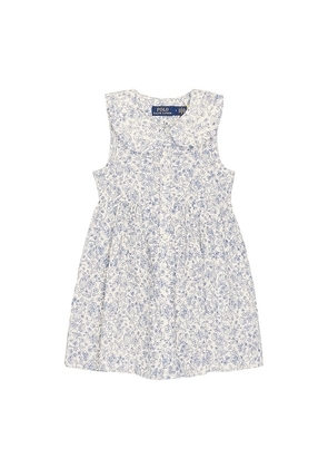 Polo Ralph Lauren Sleeveless Cotton Floral Button Shirt Dress in Blue. Size 2. Also in 4.