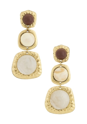 petit moments Mirel Earrings in Metallic Gold.