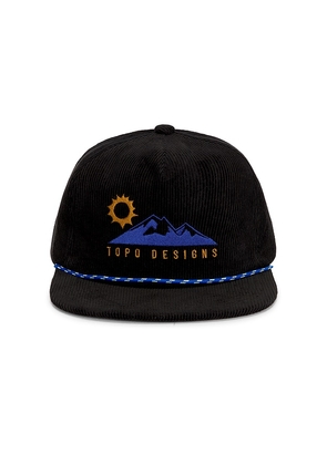 TOPO DESIGNS Corduroy Trucker Hat in Black.