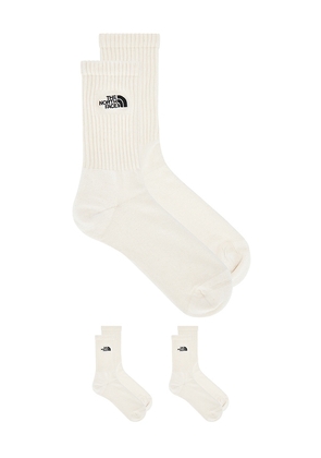 The North Face Everyday Crew Norm Sock 2 Pack in Cream. Size M. Also in S.