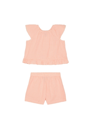 Polo Ralph Lauren Sleeveless Madras Ruffle Shirt With Short in Pink. Size 2. Also in 3, 4, 5, 6.