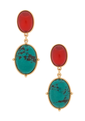 petit moments Palm Earrings in Red,Teal.