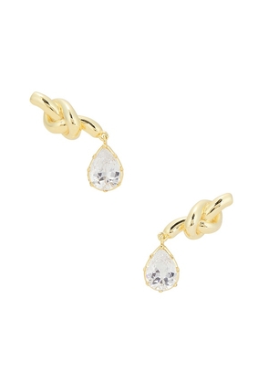 SHASHI Kate Climber Earring in Metallic Gold.