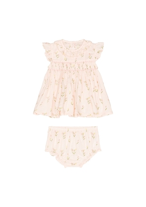 Wild Wawa Smock Flutter Set in Pink. Size 18/24. Also in 2/3, 3/4.