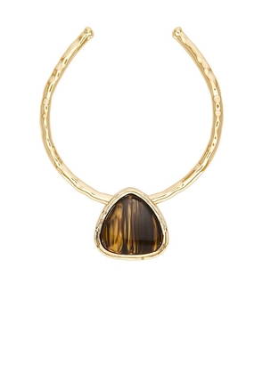 retrofete Sunset Necklace in Metallic Gold,Brown.