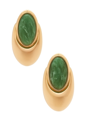 retrofete Blare Earring in Metallic Gold,Teal.