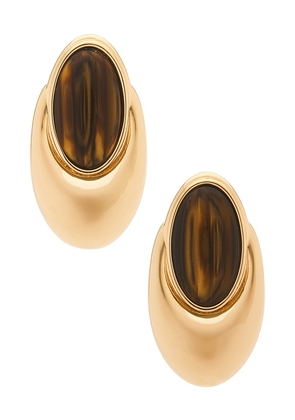 retrofete Blare Earring in Metallic Gold,Brown.