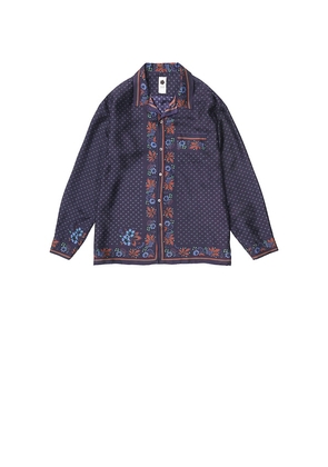 vowels Long Sleeve Silk Scarf Shirt in Purple. Size 3. Also in 4.