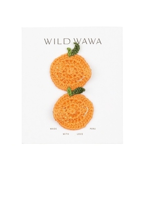 Wild Wawa Crochet Clip Set in Orange.
