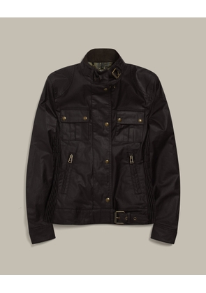 Belstaff Women's Gangster Icon Jacket Waxed Cotton Black Size Uk 6