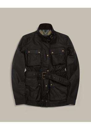 Belstaff Women's Trialmaster Icon Jacket Waxed Cotton Black Size Uk 4