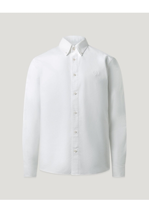 Belstaff Men's Street Shirt Compact Cotton Oxford White Size 2xl