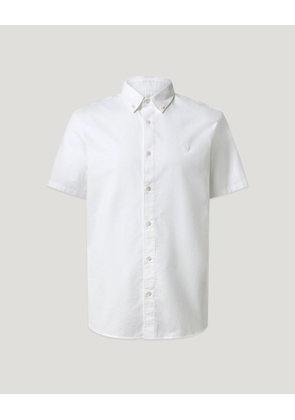 Belstaff Men's Short Sleeve Street Shirt Compact Cotton Oxford White Size 3xl