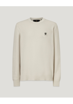 Belstaff Men's Coast Knitted Jumper Cotton Silk Pique Silver Birch Size 2xl