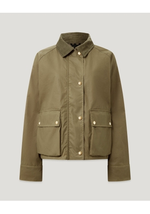 Belstaff Women's Cyan Jacket Waxed Cotton Dark Dune Size L