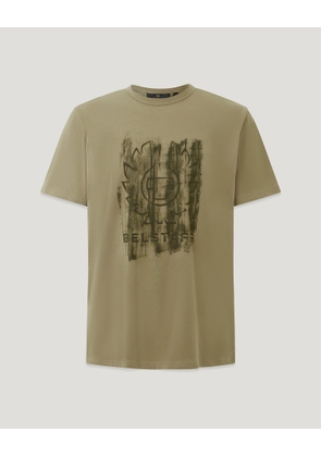 Belstaff Men's Corrosion T-shirt Cotton Jersey Fatigue Green Size 2xl