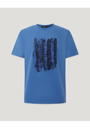Belstaff Men's Corrosion T-shirt Cotton Jersey Marine Blue Size 2xl