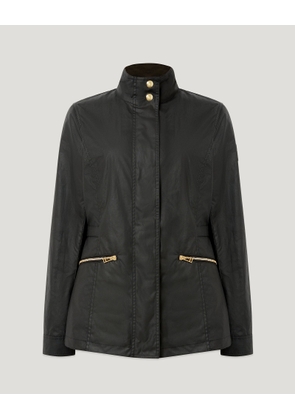 Belstaff Women's Madison Jacket Waxed Cotton Black Size Uk 4