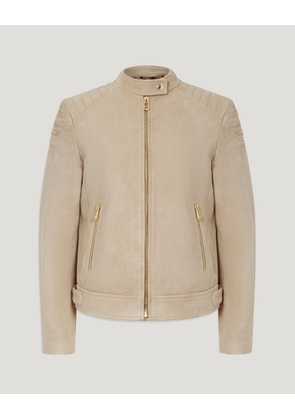 Belstaff Women's Mollison Jacket Lightweight Suede Dark Dune Size Uk 6