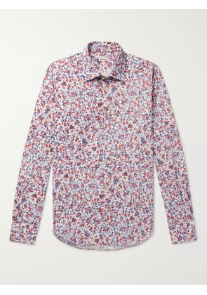 Kiton - Slim-Fit Printed Cotton-Poplin Shirt - Men - Red - IT 42